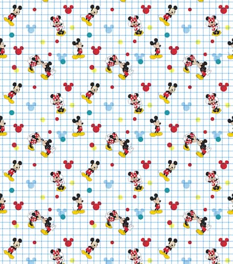 Disney® Mickey Minnie Grid Cotton Fabric